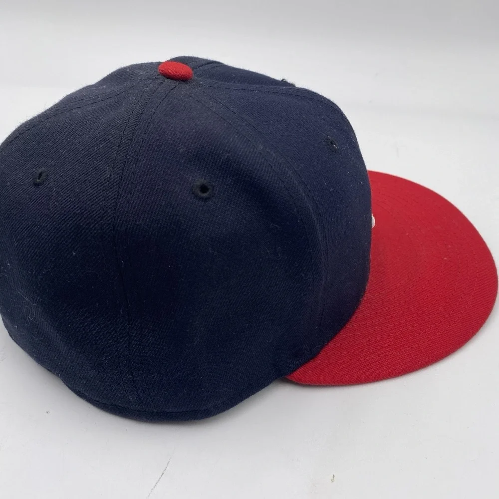 Atlanta Braves All Home Fitted New Era 59Fifty Hat Red Blue MLB Size 7 3/4 VGC - Picture 5 of 8
